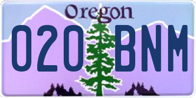 OR license plate 020BNM