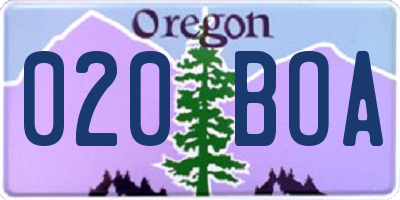 OR license plate 020BOA