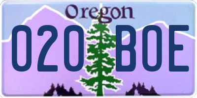 OR license plate 020BOE