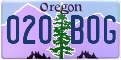 OR license plate 020BOG