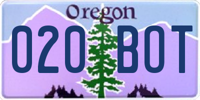 OR license plate 020BOT