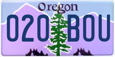 OR license plate 020BOU