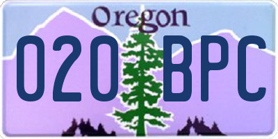 OR license plate 020BPC