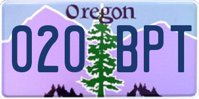 OR license plate 020BPT