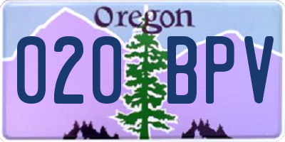 OR license plate 020BPV