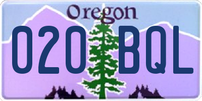 OR license plate 020BQL