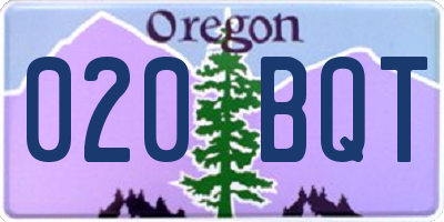 OR license plate 020BQT