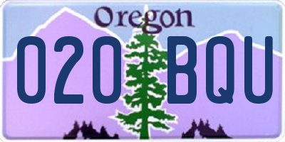 OR license plate 020BQU
