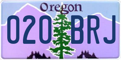 OR license plate 020BRJ