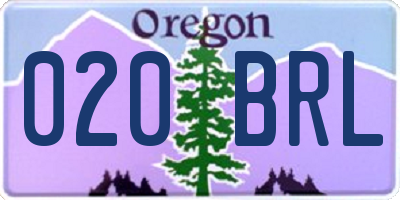 OR license plate 020BRL