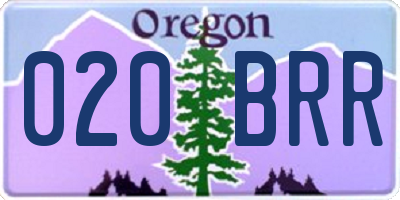 OR license plate 020BRR