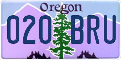 OR license plate 020BRU