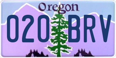 OR license plate 020BRV