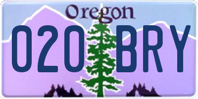 OR license plate 020BRY
