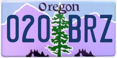 OR license plate 020BRZ