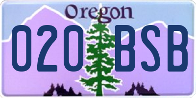 OR license plate 020BSB
