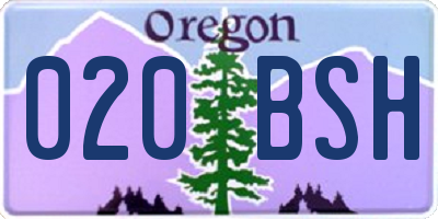 OR license plate 020BSH