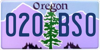 OR license plate 020BSO
