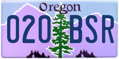OR license plate 020BSR