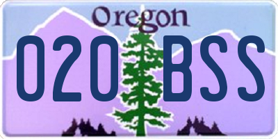 OR license plate 020BSS
