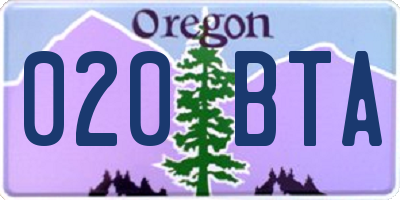 OR license plate 020BTA