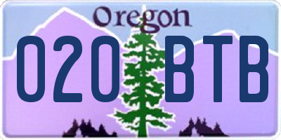 OR license plate 020BTB
