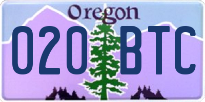 OR license plate 020BTC