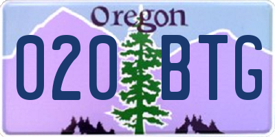 OR license plate 020BTG