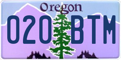 OR license plate 020BTM