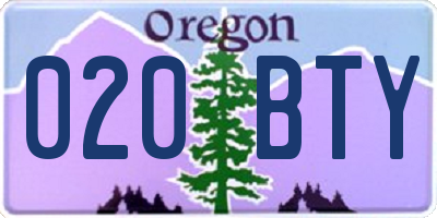 OR license plate 020BTY