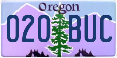 OR license plate 020BUC
