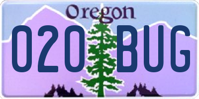 OR license plate 020BUG