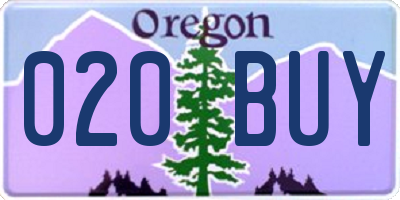 OR license plate 020BUY