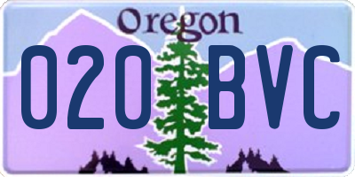 OR license plate 020BVC