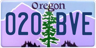 OR license plate 020BVE