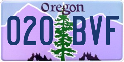 OR license plate 020BVF