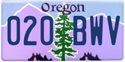 OR license plate 020BWV