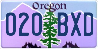 OR license plate 020BXD
