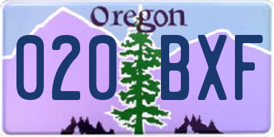OR license plate 020BXF