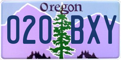 OR license plate 020BXY