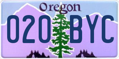 OR license plate 020BYC