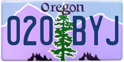 OR license plate 020BYJ