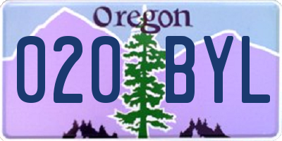 OR license plate 020BYL