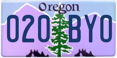 OR license plate 020BYO
