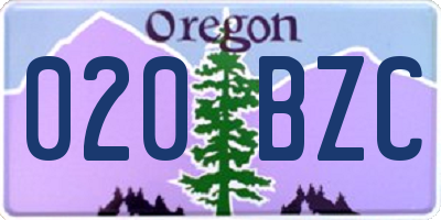 OR license plate 020BZC