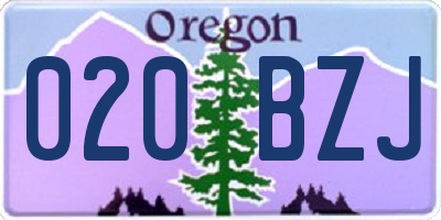 OR license plate 020BZJ