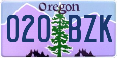OR license plate 020BZK