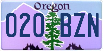 OR license plate 020BZN