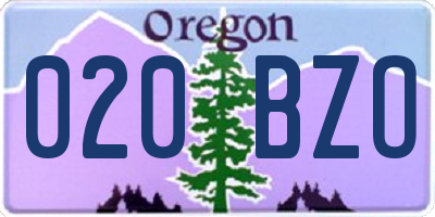 OR license plate 020BZO