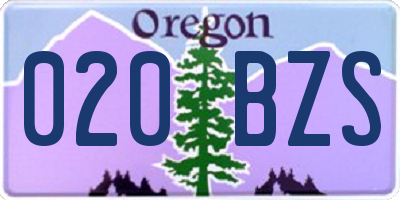 OR license plate 020BZS